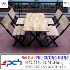 Bộ bàn ghế quán ăn gỗ xếp - Phú Cường Hưng PCH154