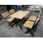 Bộ bàn ghế cafe, bàn ghế gỗ quán nhậu Anh Khoa AK115