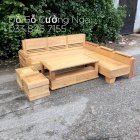 Bộ bàn ghế sofa gỗ sồi nga góc L mặt liền 2mx1m8 - Đồ Gỗ Cường Nga MS 6.5