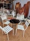 Bộ bàn tròn 4 ghế trắng sắt sơn tĩnh điện Trương Hoàng - TH 0325