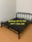 Giường sắt mỹ nghệ, giường sắt nghệ thuật 1m6x2m Đại Thành M3 màu đen