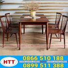 Bộ bàn ghế cafe gỗ - Bộ bàn ghế Requin 7 nan - GHTT018