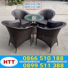 Bộ bàn ghế cafe mây nhựa thúng xòe Hoàng Trung Tín-MNHTT020