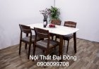 Bộ bàn ghế ăn cao cấp Nội Thất Đại Đồng BGA1208Đ (Bàn 1m2, 4 ghế tựa 2L)