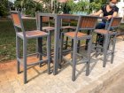 Bộ bàn ghế ngoài trời khung sắt - nan gỗ composite Imart