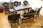 Bộ bàn ghế louis cổ gỗ gõ(gụ mật) phong cách Pháp - Đồ Gỗ Việt Xưa