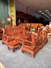 Bộ bàn ghế salon gỗ Hương đá tay 12 - tần thủy hoàng - Đồ Gỗ Cường Nga