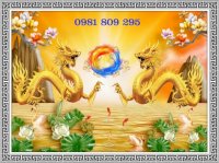 Tranh Gạch Men 3D Song Long Phong Thủy Tuổi Thìn Hp856