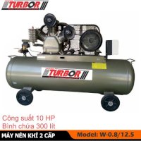 Máy nén khí piston 10 HP bình chứa khí 300 lít Turbor W-0.8/12.5