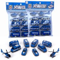 Bộ 10 xe ô tô máy bay mô hình đồ chơi cho bé (xanh)
