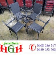 Bàn ghế nhựa cafe sân vườn hgh0030