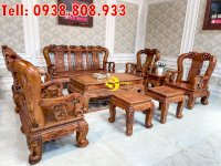 Bộ bàn ghế minh quốc đào gỗ cẩm lai tay 14 vân gỗ tuyển chọn -BBG269