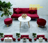 Sofa Giường Đỏ Đô vải Nhung 02