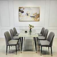 Bộ bàn ghế nhà hàng mặt đá 6 ghế màu xám nhập khẩu | SD TN1226-16E3 / SALA 2C | Nội thất CAPTA