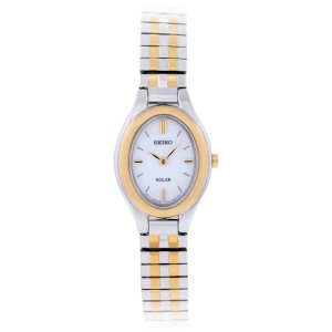 Seiko Women's SUP104 Two Tone Stainless Steel Analog with White Dial Watch