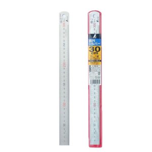 Thước lá inox mạ nhũ bạc 60cm Shinwa