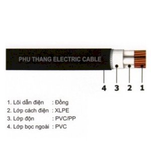 Dây cáp điện Phú Thắng 4 lõi không có giáp bảo vệ 0.6/1 kV (Cu/XLPE/PVC-4) 4x6
