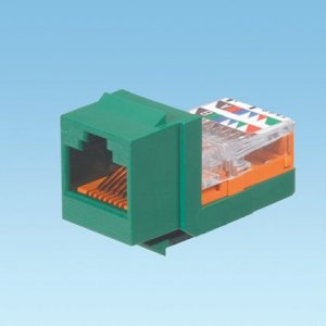 Panduit NetKey Cat 5e leadframe jack module - Green (NK5E88MGRY)