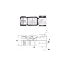 Khớp nối khí ga đầu cái ren trong Nitto Kohki 22SF