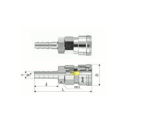 Khớp nối đầu cái đuôi chuột NAC 44SH