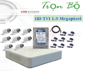 Trọn Bộ 8 Camera 1.0 Megapixel Hikvision DS-2CE16C0T-IRP (hoặc DS-2CE56COT-IRP) + Hikvision DS-7108HGHI-E1