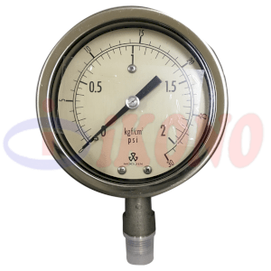 Đồng hồ đo áp suất inox 316 WOOJIN P100, 4", 2kg