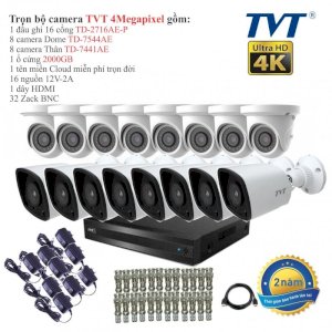 Trọn bộ 16 camera an ninh TVT 4 Megapixel TD-7441AE-16 Full 4K