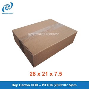 Hộp carton COD Bình Minh PAT PXTC6 (28×21×7.5)cm