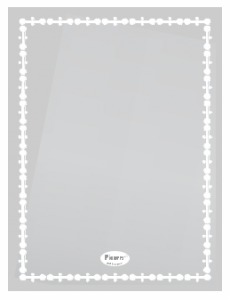 Gương nhà tắm viền in hoa văn Pioneer hình chữ nhật 45x60cm - PE109A