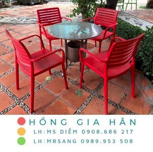 Bàn ghế cafe giá rẻ Tp.HCM Hồng Gia Hân B001