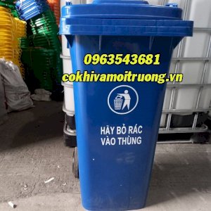 Thùng rác nhựa 120l xanh dương