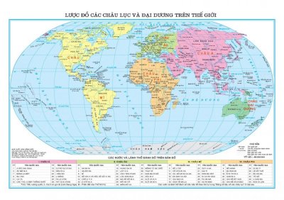 Lược Đồ Các Châu Lục Và Đại Dương Trên Thế Giới - Khổ A3 - Tờ Rời Giá Rẻ  Nhất Tháng 05/2023