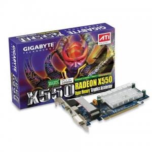 GIGABYTE GV-RX55HM256P8-RH (ATI Radeon X550, 128MB GDDR2 64 bit, PCI Express x16)