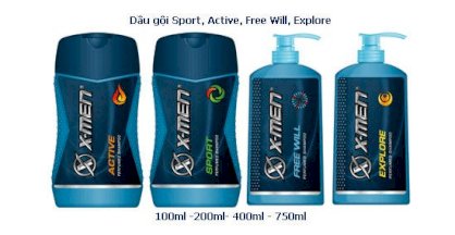 Dầu gội Xmen suôn mượt Sport, Active, Free Will, Explore