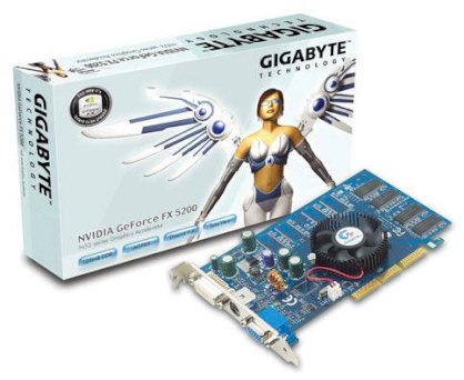 GIGABYTE GV N52128D (NVIDIA GeForce FX 5200, 128MB, 64 bit, GDDR, AGP 8x)