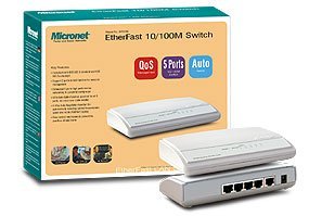Micronet SP605K 5-Port 10/100Mbps Fast Ethernet Switch, External Power