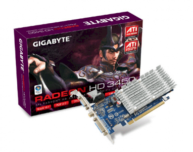 Gigabyte GV-RX345256H 256MB ( ATI Radeon HD 3450 ,256MB ,64-bit ,GDDR2 ,PCI Express x16 2.0 )