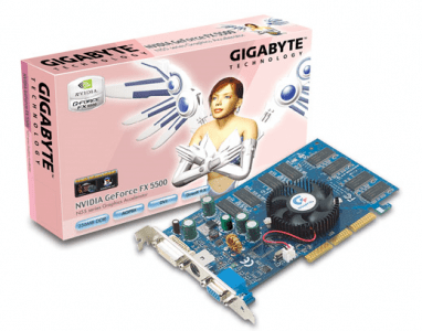 GIGABYTE GV-N55256D-E (NVIDIA GeForce FX 5500, 256MB, GDDR, 128-bit, AGP 8X)  