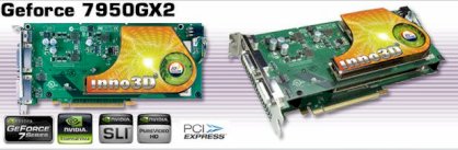 INNO3D Geforce 7950 GX2 (Geforce 7950 GX2, 1GB, 512-bit, GDDR3, PCI-Expressx16  )