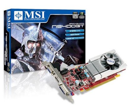 MSI N9400GT-MD512(Low Profile) (NDIVIA Geforce 9400GT, 512MB, 128-bit, GDDR2, PCI Express x16 2.0) 