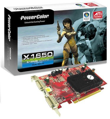 POWERCOLOR Radeon X1650 (ATI Radeon X1650, 512MB, 128-bit, GDDR2, PCI Express x16) 