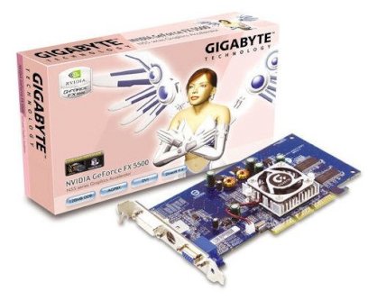 GIGABYTE GV-N55128D (NVIDIA GeForce FX 5500, 128MB, GDDR, 64-bit, AGP 8X)