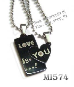 MI574: mặt dây chuyền đôi mảnh ghép Love U