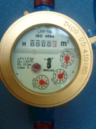 Đồng hồ đo nước lạnh Merlion LXS-15E cấp A thân gang, cơ, đa tia