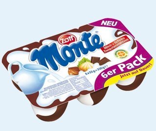 Váng sữa Zott Monte vị chocolate vỉ 6 hũ