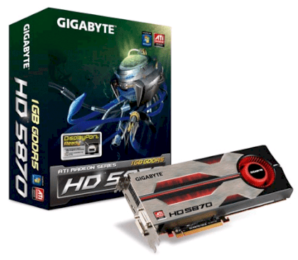 GIGABYTE GV-R587D5-1GD-B (ATI Radeon HD 5870, 1GB, GDDR5, 256-bit, PCI Express 2.0)  