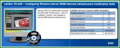 TestOut MCITP 70-642 Configuring Windows Server 2008 Network Infrastructure Certification
