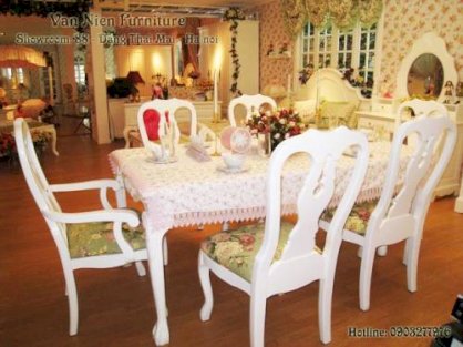 Bộ bàn ăn gỗ cao su Thái Lan