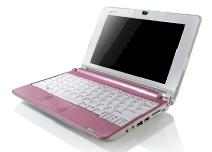Acer Aspire ONE (110) Netbook PINK (Intel Atom N270 1.6Ghz, 512MB RAM, VGA Intel GMA 950, 8.9 inch, windows xp home)