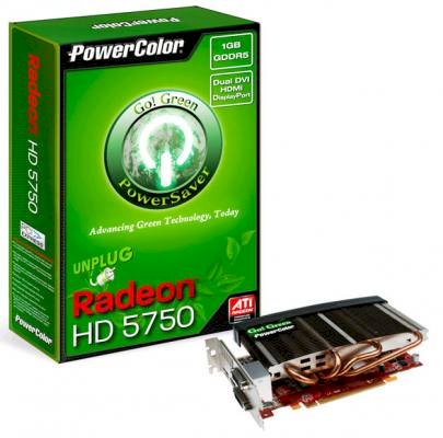 PowerColor Go! Green HD5750 1GB GDDR5 (AX5750 1GBD5-NS3DH) (ATI RADEON HD 5750, 1GB, GDDR5, 128-bit, PCI Express 2.1 x16)  